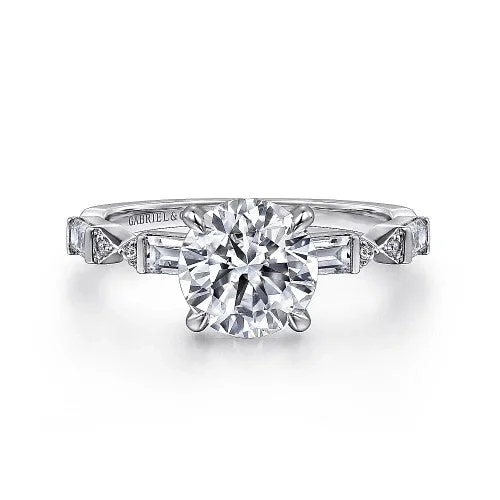 Chic And Stylish Jewelry At Discounted Prices Dariella - 14K White Gold Round Diamond Engagement Ring (Setting Only) Chic And Stylish Jewelry At Discounted Prices Dariella - 14K White Gold Round Diamond Engagement Ring (Setting Only)