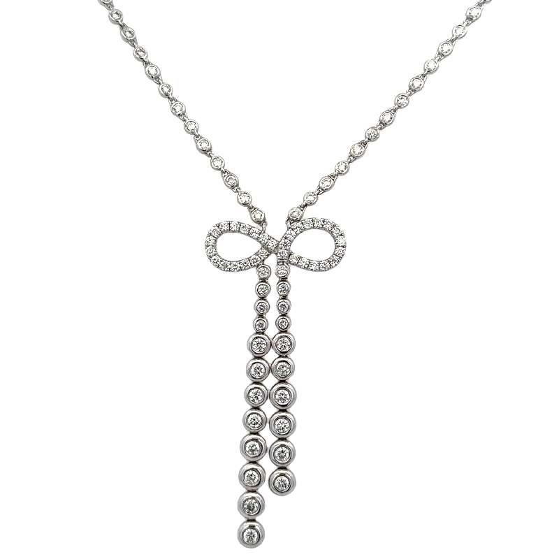 Your Perfect Accessory Now At The Best Price Diamond Bow Necklace in White Gold
