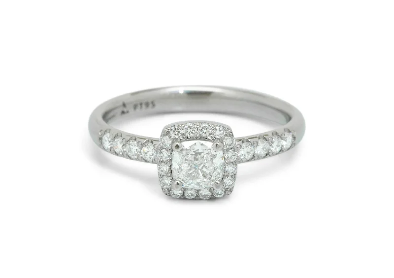 Elegant Jewelry, Exclusive Prices – Shop Now Cushion Diamond Halo Ring, White Gold & Platinum