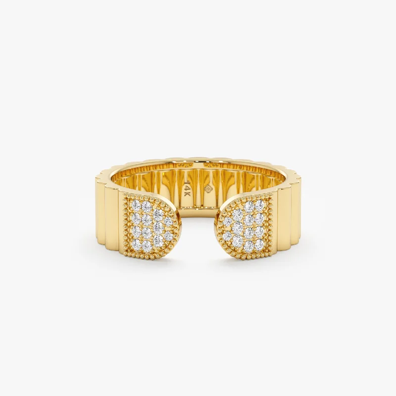 Luxury Jewelry Without The Luxury Price Tag Diamond Open Ribbed Ring, Hazel
