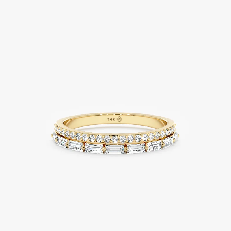 Special Deals On Handcrafted And Designer Jewelry Double Band Diamond Ring, Celeste Special Deals On Handcrafted And Designer Jewelry Double Band Diamond Ring, Celeste