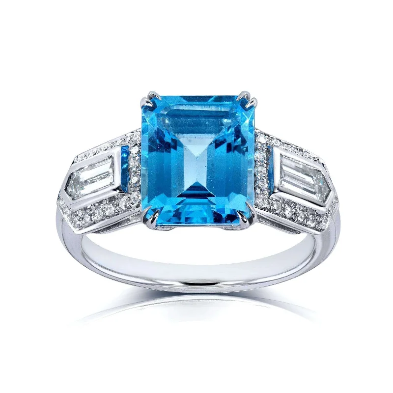 Timeless Elegance At Unbelievable Discounts Emerald Topaz & Bullet Diamond Wide Ring Timeless Elegance At Unbelievable Discounts Emerald Topaz & Bullet Diamond Wide Ring