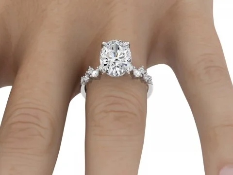 Make Your Outfit Shine With Discounted Jewelry 3.12ct Oval Solitaire with Scattered Diamond Shank Make Your Outfit Shine With Discounted Jewelry 3.12ct Oval Solitaire with Scattered Diamond Shank