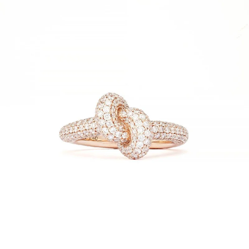 Celebrate Every Occasion With Sparkling Savings Legacy Knot Small (Tight) 18K Rosegold Ring w. Diamonds Celebrate Every Occasion With Sparkling Savings Legacy Knot Small (Tight) 18K Rosegold Ring w. Diamonds