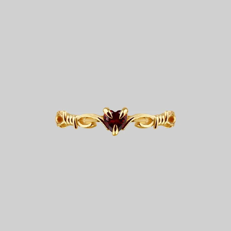Limited-Time Jewelry Discounts – Shine Without The Splurge FATAL. Barbed Wire & Garnet Heart Ring - Gold Limited-Time Jewelry Discounts – Shine Without The Splurge FATAL. Barbed Wire & Garnet Heart Ring - Gold