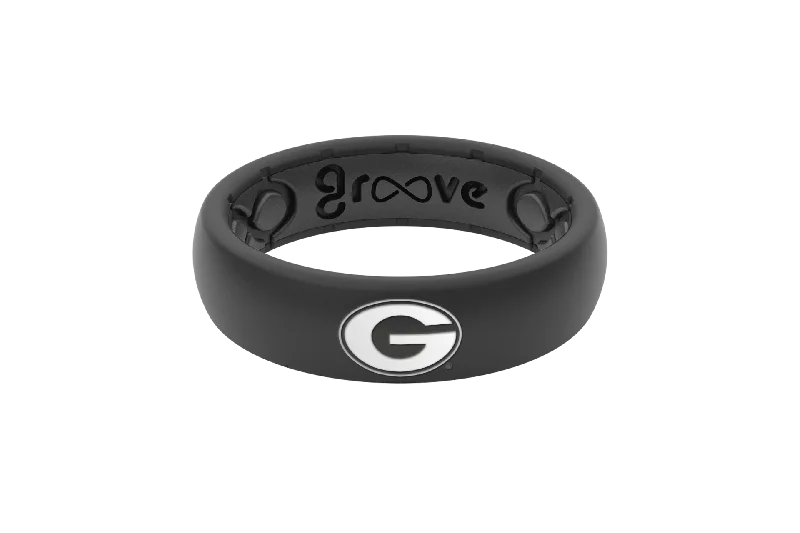 Huge Savings On Timeless Jewelry Collections College Georgia Black Logo Thin Ring