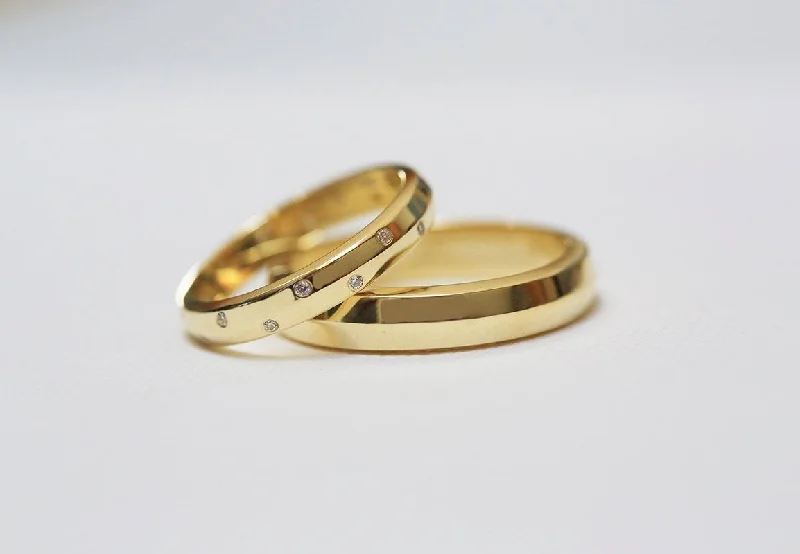 Elegant Rose Gold Jewelry For A Stylish Touch Noel Gold Wedding Ring Set, Diamond Wedding Set Elegant Rose Gold Jewelry For A Stylish Touch Noel Gold Wedding Ring Set, Diamond Wedding Set