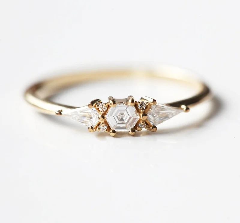 Elegant Jewelry Styles At Budget-Friendly Prices Harmony Hexagon Diamond Ring