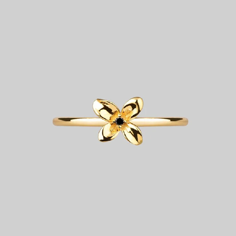 Don't Miss These Dazzling Jewelry Discounts ISLA. Clematis Flower Ring - Gold