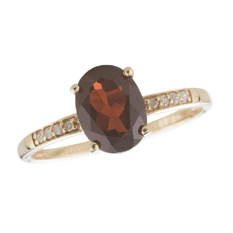 Shop Stylish Jewelry Now And Save Big January Birthstone Rings: 14K Yellow Gold Diamond And Garnet Ring