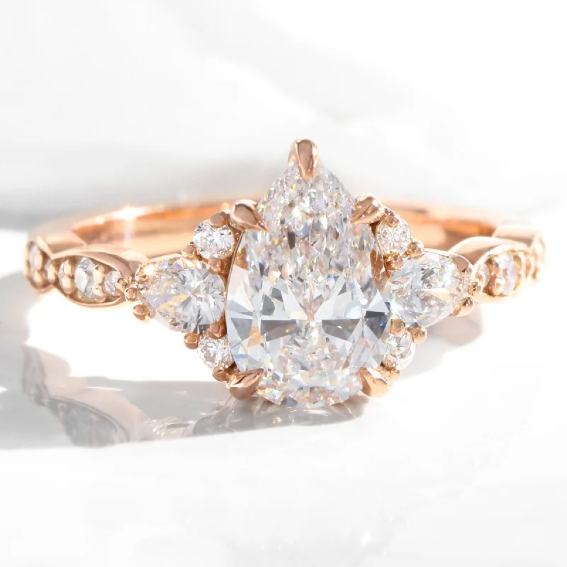 Personalized Jewelry Sale – Meaningful Gifts At Great Prices 2.0 Ct. Pear Lab Diamond Ring w/ Natural Diamonds in Dahlia 3 Stone Ring Personalized Jewelry Sale – Meaningful Gifts At Great Prices 2.0 Ct. Pear Lab Diamond Ring w/ Natural Diamonds in Dahlia 3 Stone Ring
