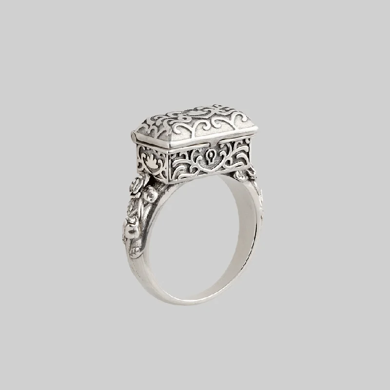 Customized Silver Jewelry For Unique Style LIFE & DEATH. Casket Box Opal Ring