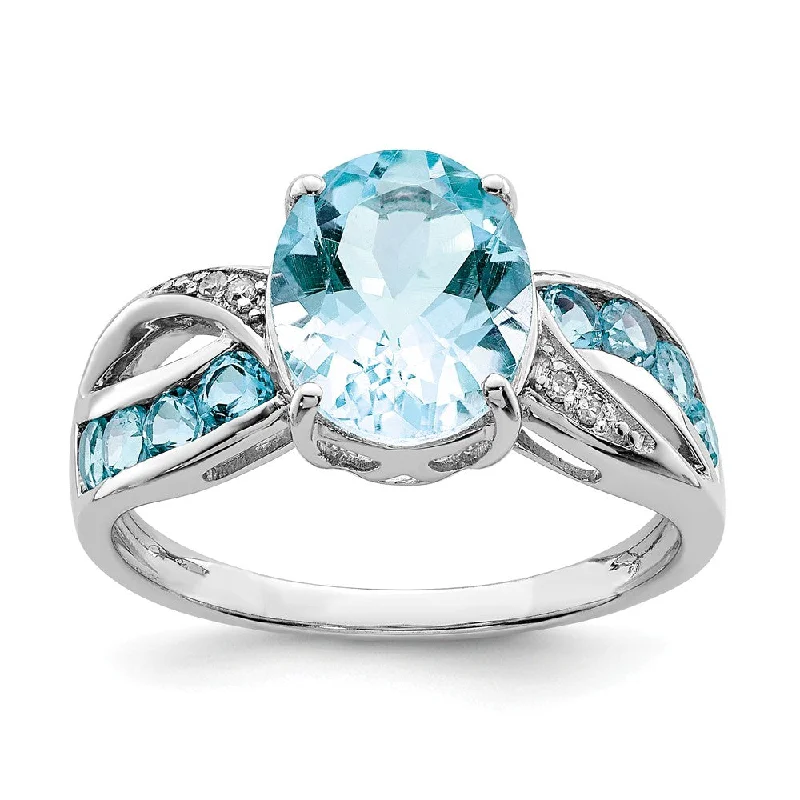 Buy More, Save More On Stunning Jewelry Pieces Light Blue Topaz & .02 Ctw Diamond Split Shank Sterling Silver Ring Buy More, Save More On Stunning Jewelry Pieces Light Blue Topaz & .02 Ctw Diamond Split Shank Sterling Silver Ring
