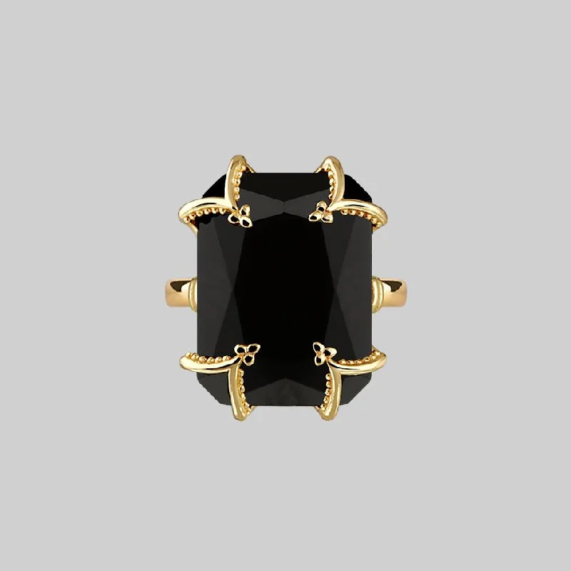 Flash Deals On Fine Jewelry – Shop Before It's Gone MAGDALENA. Black Spinel Gothic Ring - Gold Flash Deals On Fine Jewelry – Shop Before It's Gone MAGDALENA. Black Spinel Gothic Ring - Gold