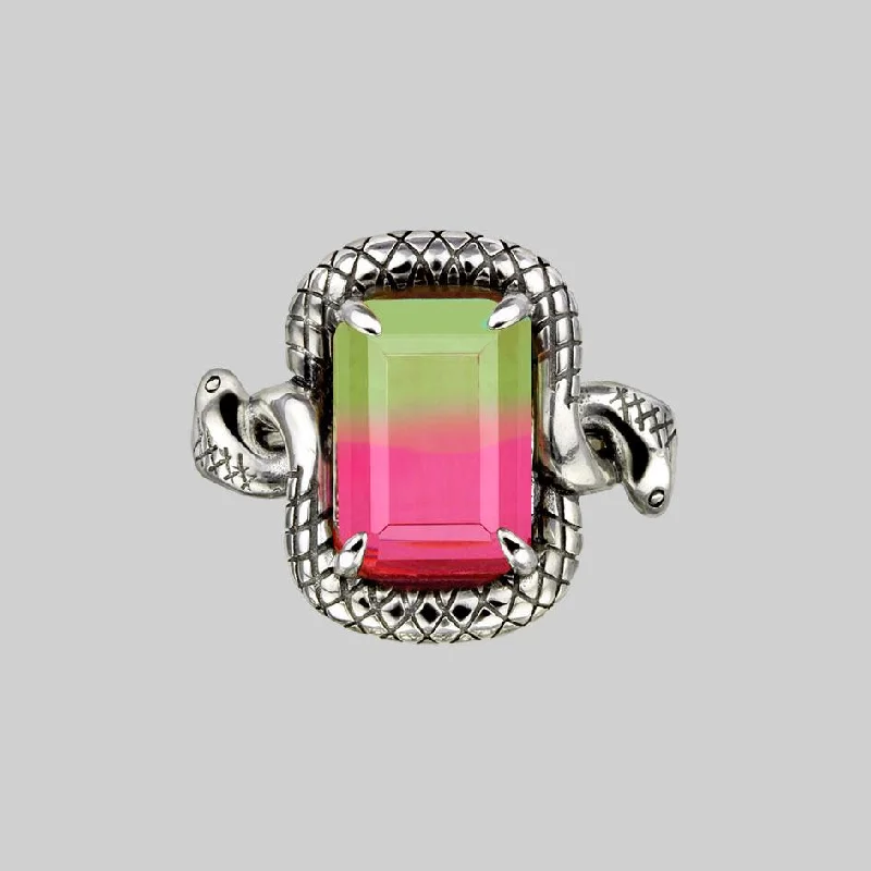 Get Your Favorite Jewelry At The Best Price MALICE. Tourmaline CZ Coiled Snake Cocktail Ring - Silver Get Your Favorite Jewelry At The Best Price MALICE. Tourmaline CZ Coiled Snake Cocktail Ring - Silver