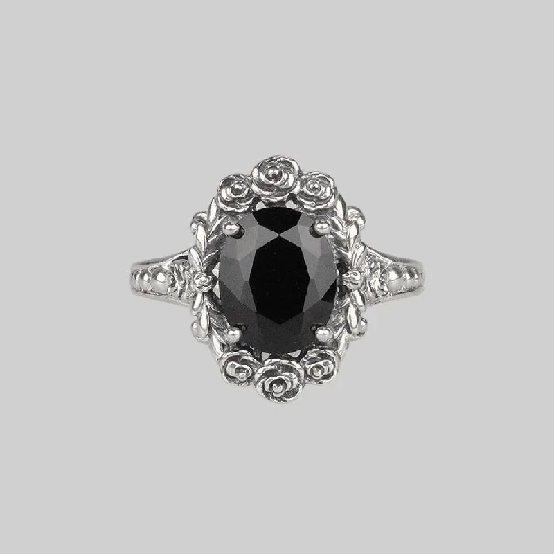 Fashion-Forward Jewelry At Exclusive Discounts MARIA. Rose Wreath Onyx Silver Cocktail Ring Fashion-Forward Jewelry At Exclusive Discounts MARIA. Rose Wreath Onyx Silver Cocktail Ring