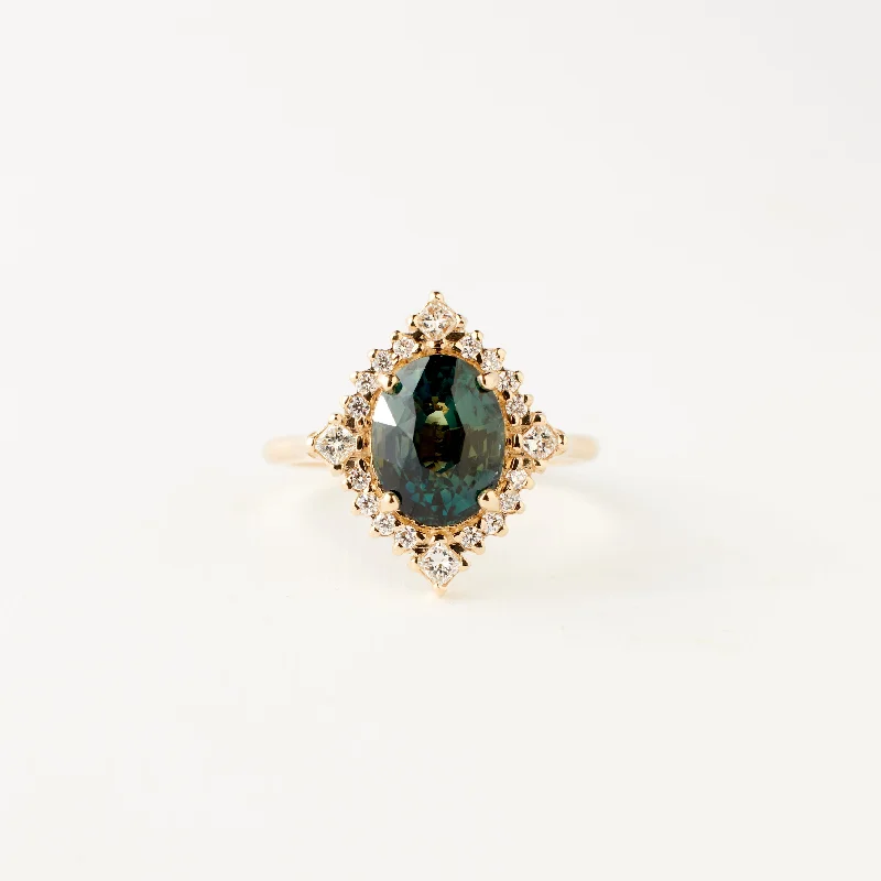 Shop Fine Jewelry With Amazing Deals Marie Ring - 2.98 Carat Blue Green Oval Sapphire Shop Fine Jewelry With Amazing Deals Marie Ring - 2.98 Carat Blue Green Oval Sapphire