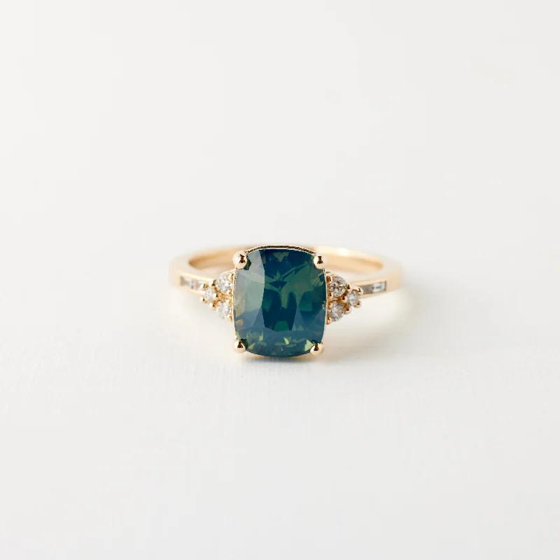 High-Quality Jewelry At A Fraction Of The Cost Marigold ring - 3.47 Carat Teal Opalescent Cushion Sapphire High-Quality Jewelry At A Fraction Of The Cost Marigold ring - 3.47 Carat Teal Opalescent Cushion Sapphire