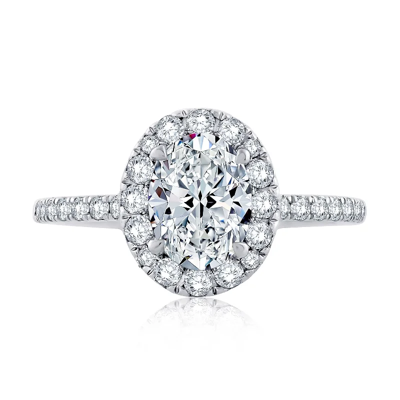 Diamond Halo Semi Mount Ring | 14k White (1.50ct Head)