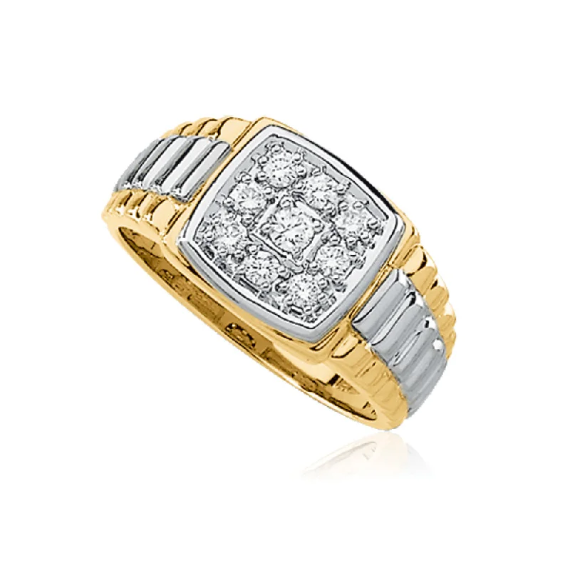 Fashion-Forward Jewelry At Exclusive Discounts Men's Two-Tone 14K Gold and Diamond Ring Fashion-Forward Jewelry At Exclusive Discounts Men's Two-Tone 14K Gold and Diamond Ring