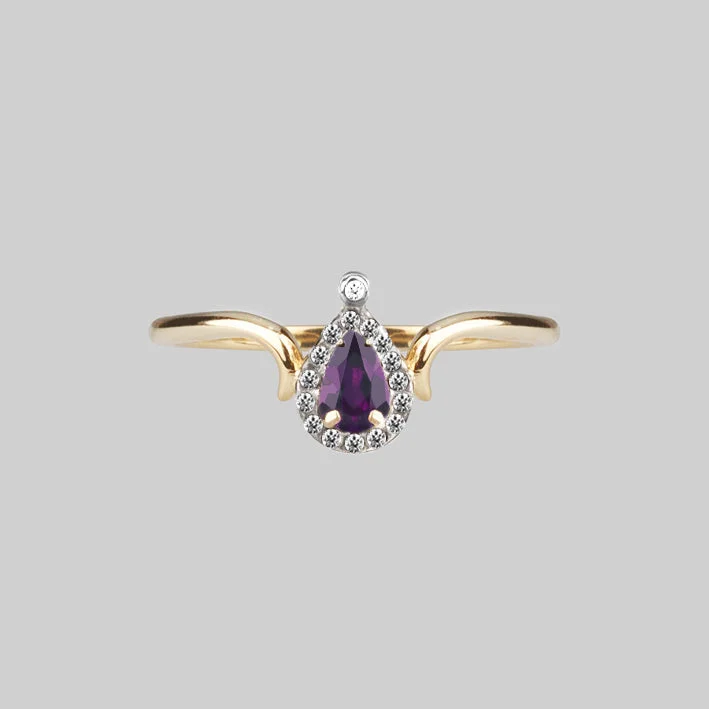 High-End Sparkle, Low-End Prices – Shop Now MONTAGUE. Amethyst Teardrop Gold Ring