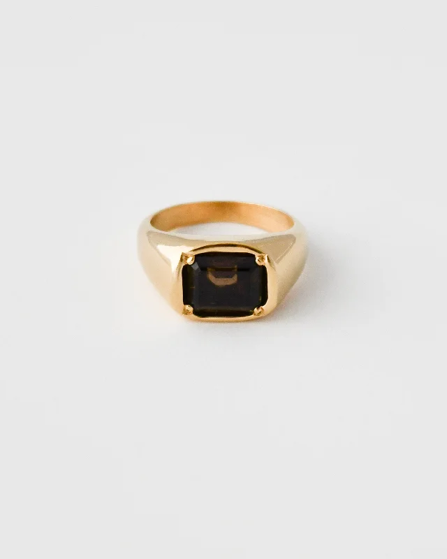 Personalized Engraved Jewelry For Meaningful Gifts MUD RING | SMOKY QUARTZ