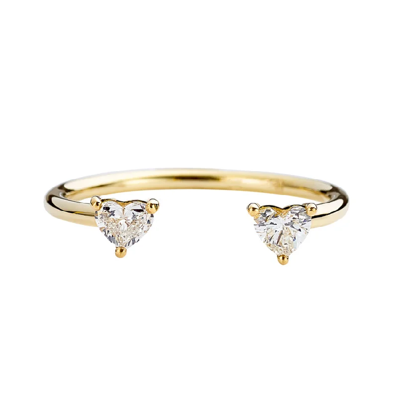 Luxury Jewelry Clearance – Shop Premium Styles Now Open Wedding Ring with Two Diamond Hearts - Nesting Wedding Band Luxury Jewelry Clearance – Shop Premium Styles Now Open Wedding Ring with Two Diamond Hearts - Nesting Wedding Band