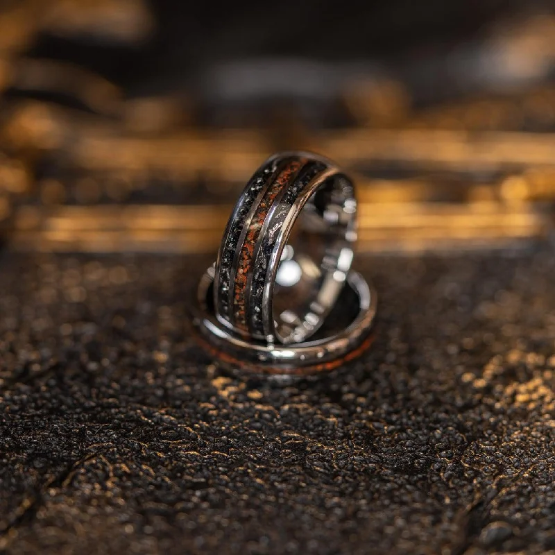 Exclusive Jewelry Sale – Sparkle For Less "Perseus" Silver Domed Tungsten Carbide Ring- Dinosaur Bones and Meteorite- 6mm/8mm Exclusive Jewelry Sale – Sparkle For Less "Perseus" Silver Domed Tungsten Carbide Ring- Dinosaur Bones and Meteorite- 6mm/8mm