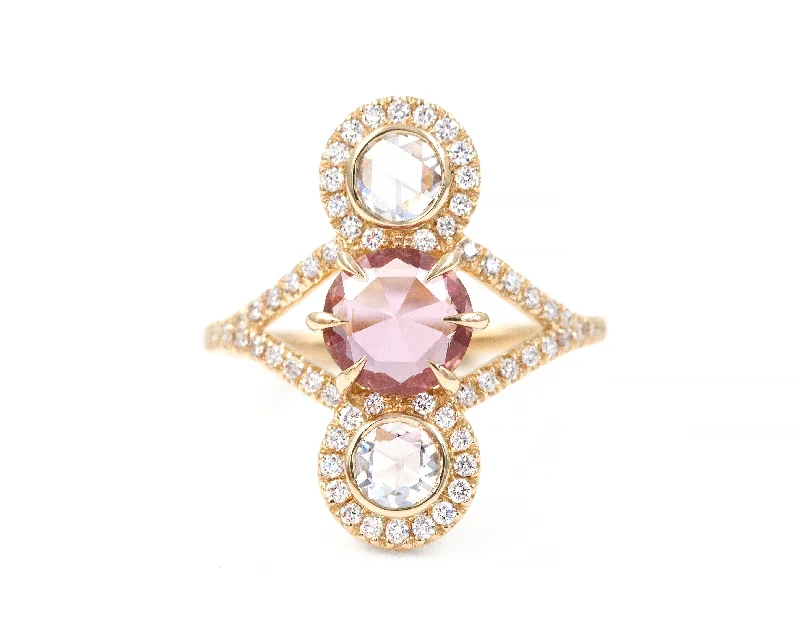 Pink Sapphire Triple Equilibrium Ring (Ready to Ship)