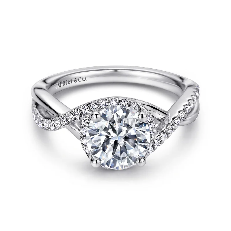 Buy More, Save More On Stunning Jewelry Pieces Platinum 'Courtney' Twist Round Diamond Engagement Ring