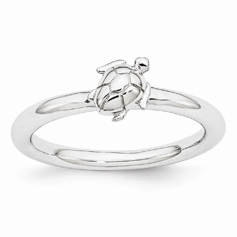 Elegant Jewelry Styles At Budget-Friendly Prices Rhodium Plated Sterling Silver Stackable 8mm Sea Turtle Ring Elegant Jewelry Styles At Budget-Friendly Prices Rhodium Plated Sterling Silver Stackable 8mm Sea Turtle Ring