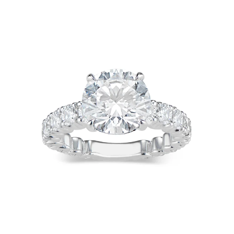 Handcrafted Jewelry Sale – Unique Designs At Low Prices Round Diamond Engagement Ring with Prong-Set Diamond Band Handcrafted Jewelry Sale – Unique Designs At Low Prices Round Diamond Engagement Ring with Prong-Set Diamond Band