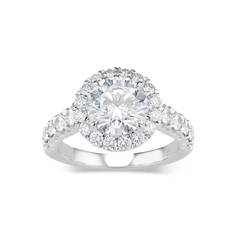 Round Diamond Halo Engagement Ring