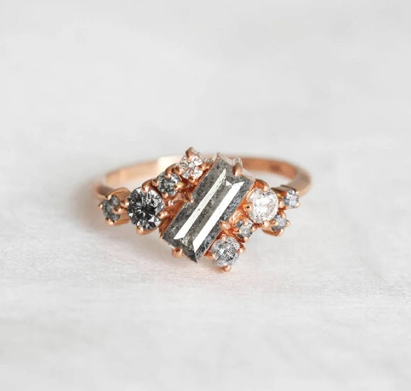 Lila Salt & Pepper Diamond Cluster Ring