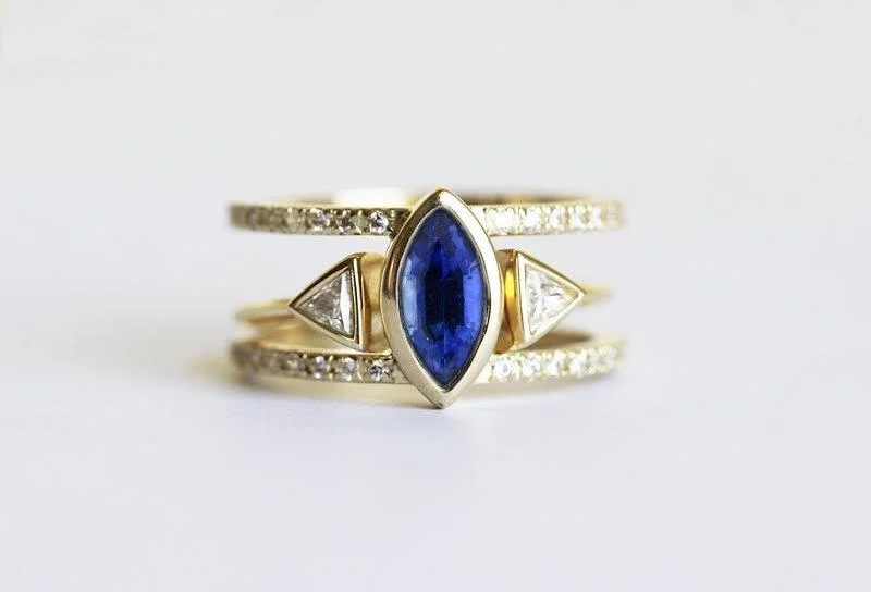 Don't Miss These Dazzling Jewelry Discounts Olga Sapphire Engagement Set, Open Triangle Diamond Engagement Ring Don't Miss These Dazzling Jewelry Discounts Olga Sapphire Engagement Set, Open Triangle Diamond Engagement Ring