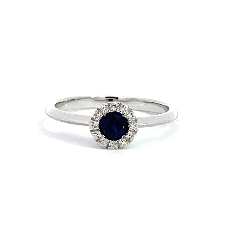 Fashion-Forward Jewelry At Incredible Prices September Birthstone Ring: Sterling Silver Synthetic Sapphire Halo Ring