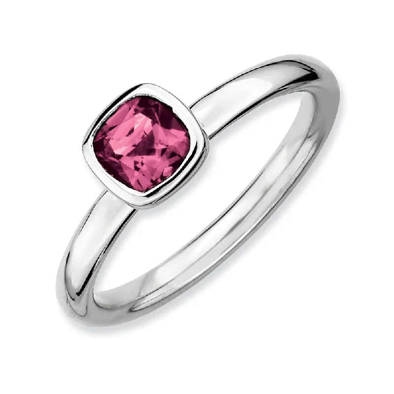 Sparkle In Style With Our Best Jewelry Deals Silver Stackable Cushion Cut Pink Tourmaline Solitaire Ring Sparkle In Style With Our Best Jewelry Deals Silver Stackable Cushion Cut Pink Tourmaline Solitaire Ring