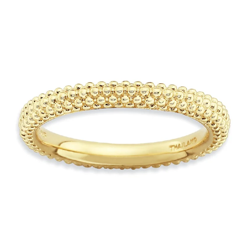 Once-A-Year Jewelry Sale – Grab Your Favorites Now Stackable 14K Yellow Gold Plated Silver Domed Milgrain Band Once-A-Year Jewelry Sale – Grab Your Favorites Now Stackable 14K Yellow Gold Plated Silver Domed Milgrain Band