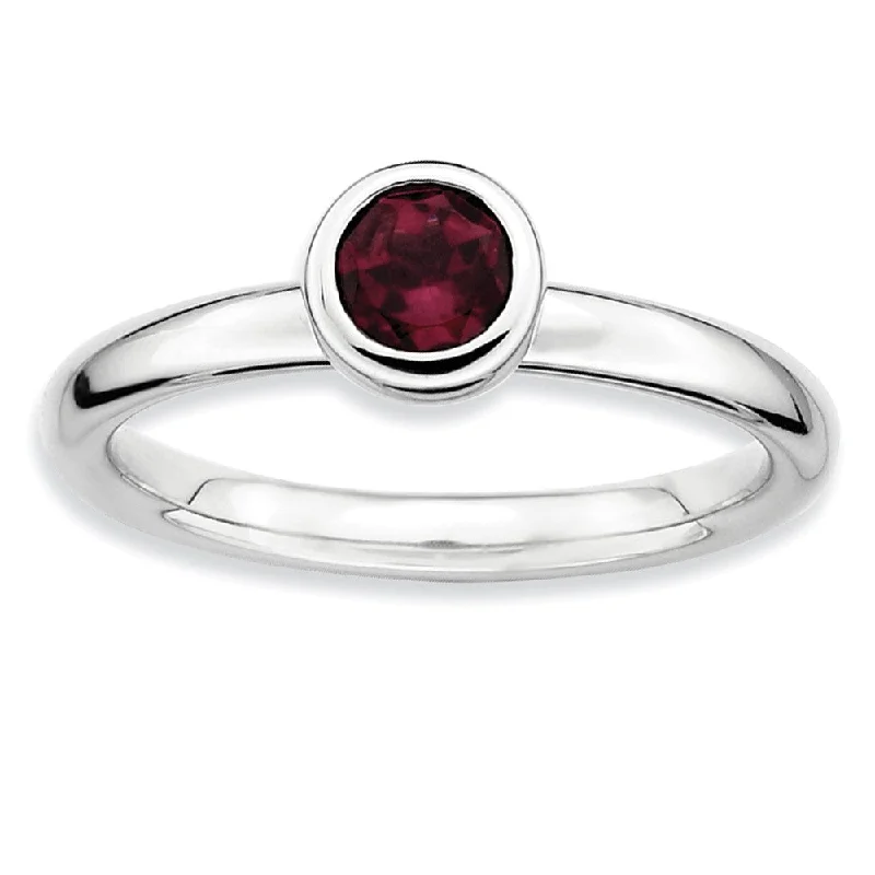 Get The Best Deals On Timeless Jewelry Pieces Stackable Low Profile 5mm Rhodolite Garnet Silver Ring Get The Best Deals On Timeless Jewelry Pieces Stackable Low Profile 5mm Rhodolite Garnet Silver Ring