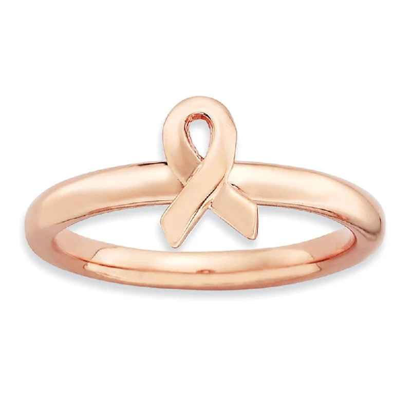 Shine Bright With Our Special Jewelry Promotions Stackable Pink 14K Gold Plated Sterling Silver Awareness Ribbon Ring Shine Bright With Our Special Jewelry Promotions Stackable Pink 14K Gold Plated Sterling Silver Awareness Ribbon Ring