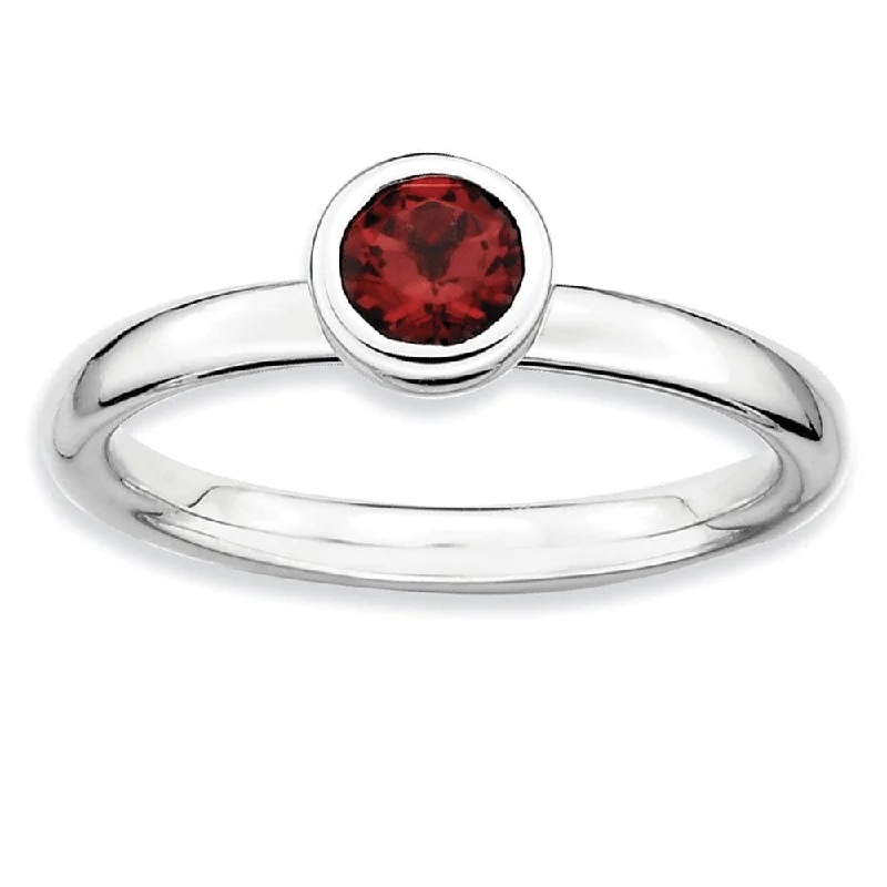 Jewelry Sale – Exclusive Styles At Lower Prices Sterling Silver & Garnet Stackable Low Profile 5mm Solitaire Ring Jewelry Sale – Exclusive Styles At Lower Prices Sterling Silver & Garnet Stackable Low Profile 5mm Solitaire Ring