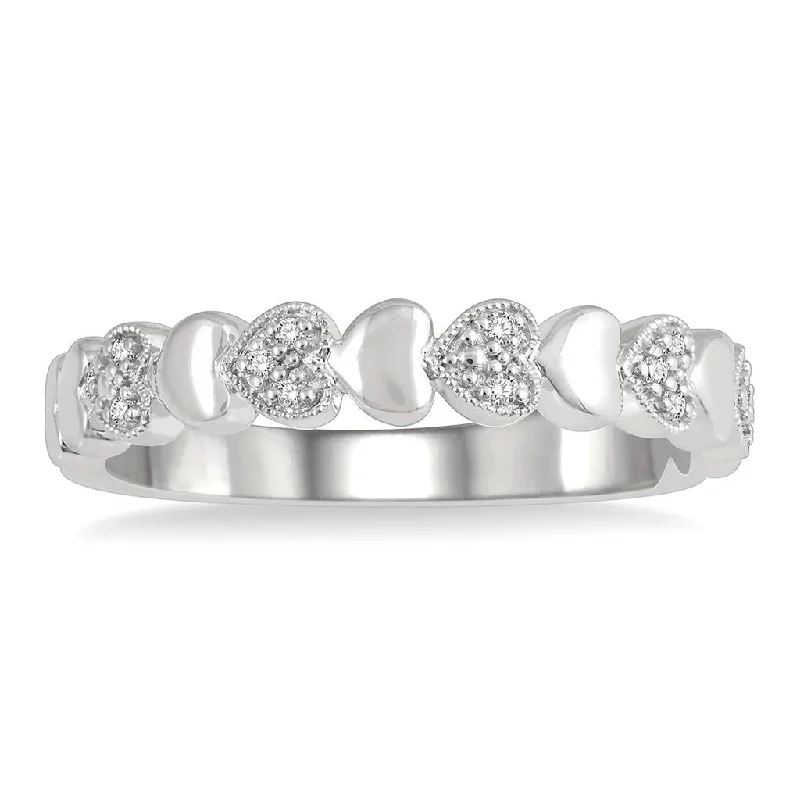 Luxury Jewelry Sale – Sparkle For Less Sterling Silver Heart Shape Diamond Ring