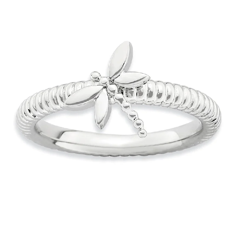 Sterling Silver Stackable Dragonfly Ring