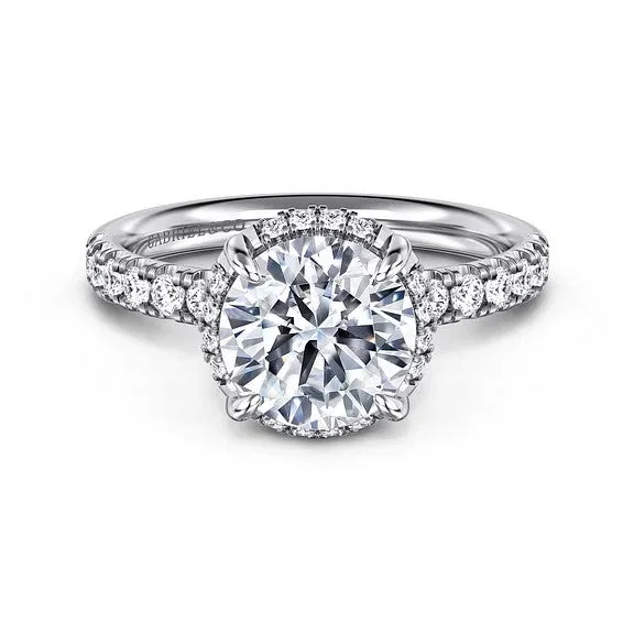 Shop Jewelry That Shines Without The High Price Talisa - 14K White Gold Round Hidden Halo Diamond Engagement Ring (Setting Only) Shop Jewelry That Shines Without The High Price Talisa - 14K White Gold Round Hidden Halo Diamond Engagement Ring (Setting Only)