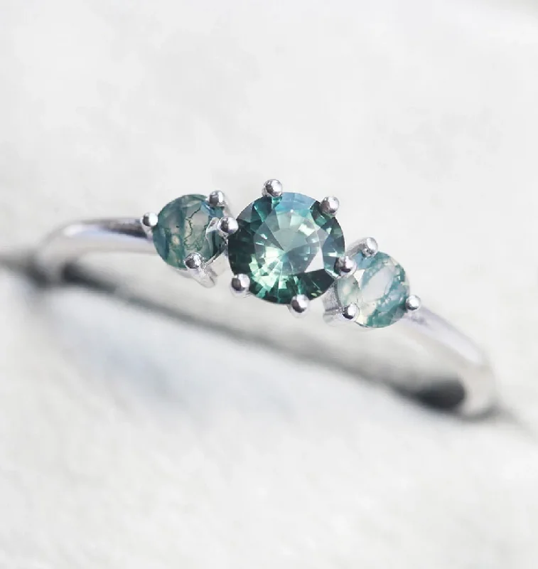Shop Dazzling Jewelry At The Best Prices Teal Sapphire & Moss Agate Engagement Ring Shop Dazzling Jewelry At The Best Prices Teal Sapphire & Moss Agate Engagement Ring
