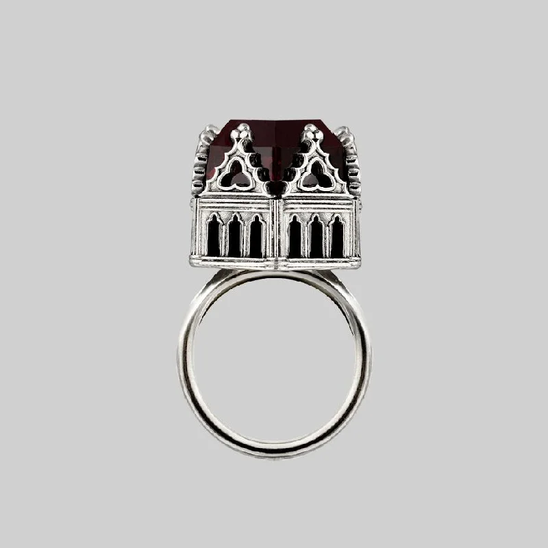 Save On Luxury Jewelry Pieces – Limited-Time Offers TEMPLE OF CHAMBERS. Garnet CZ Cathedral Ring - Silver Save On Luxury Jewelry Pieces – Limited-Time Offers TEMPLE OF CHAMBERS. Garnet CZ Cathedral Ring - Silver