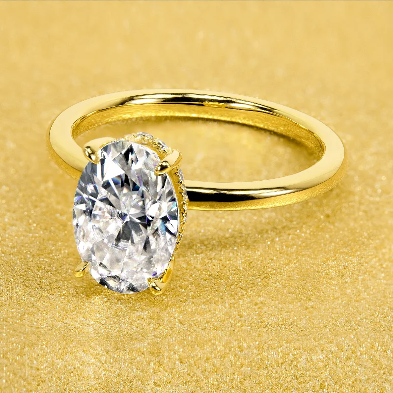 Grab Your Favorite Jewelry At The Lowest Prices The Adara, 2ct Elongated Oval-cut Hidden Halo Ring Grab Your Favorite Jewelry At The Lowest Prices The Adara, 2ct Elongated Oval-cut Hidden Halo Ring