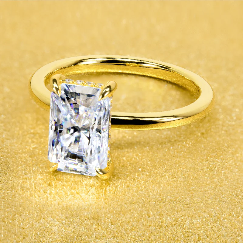 Stunning Jewelry At A Fraction Of The Price The Adara, 3ct Elongated Radiant-cut Hidden Halo Ring Stunning Jewelry At A Fraction Of The Price The Adara, 3ct Elongated Radiant-cut Hidden Halo Ring