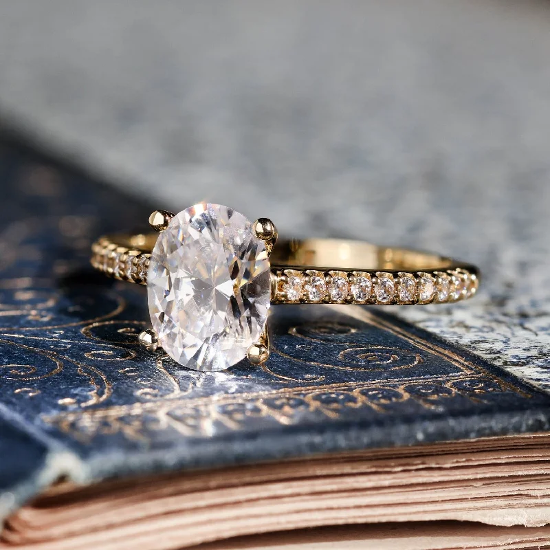 Luxury Jewelry Sale – Elegant Styles At Unbeatable Prices The Chloe - Oval Diamond Engagement Ring with Pavé Diamond Setting Luxury Jewelry Sale – Elegant Styles At Unbeatable Prices The Chloe - Oval Diamond Engagement Ring with Pavé Diamond Setting