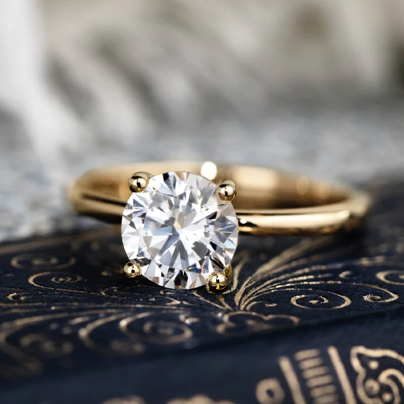 Limited-Stock Jewelry Sale – Shop Before It's Gone The Lora - Round Solitaire Engagement Ring with Delicate Nature Inspired Setting Limited-Stock Jewelry Sale – Shop Before It's Gone The Lora - Round Solitaire Engagement Ring with Delicate Nature Inspired Setting